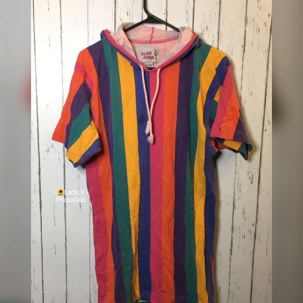 🌻Vintage Rainbow Striped Hoodie T-shirt